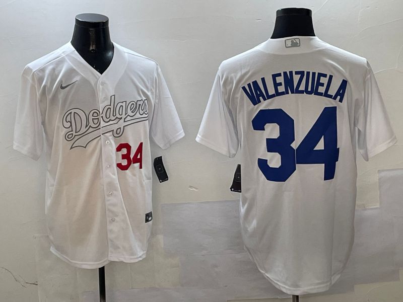 Men Los Angeles Dodgers #34 Valenzuela White Fashion Edition Game 2025 Nike MLB Jersey style 9